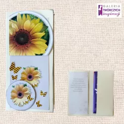 Opakowanie na czekoladę „Słoneczniki i Gerbery” - 8,5 na 17 cm